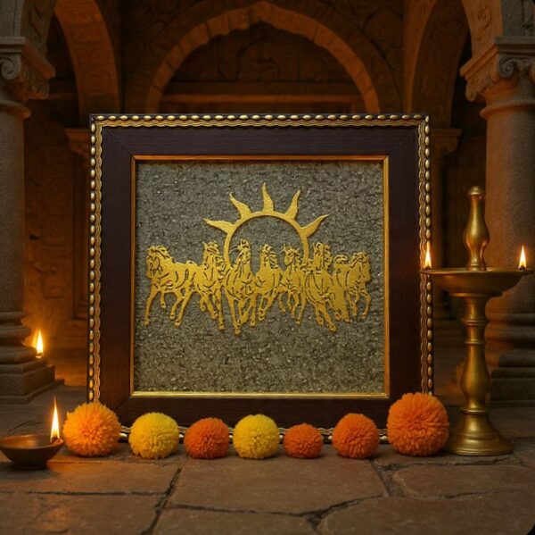 7 horses on Raw pyrite frame